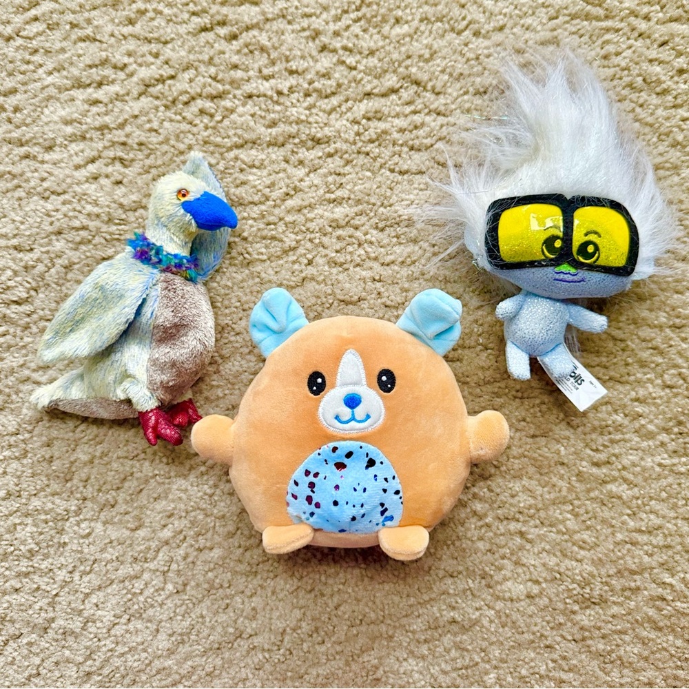 NWOT 3-Piece Plush Toy Set | Soft Stuffed Animal Toys | Nursery Photo Prop